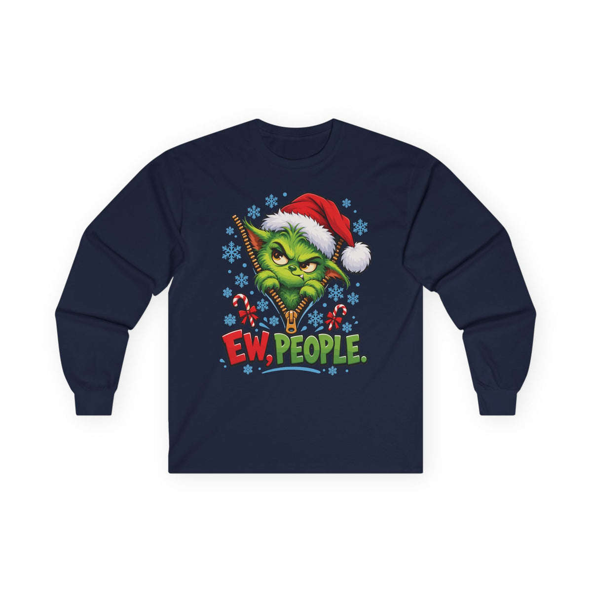 Bay Grinch Zipper - Unisex Ultra Cotton Long Sleeve Tee