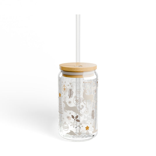 Reindeer & Trees - Sipper Glass, 16oz